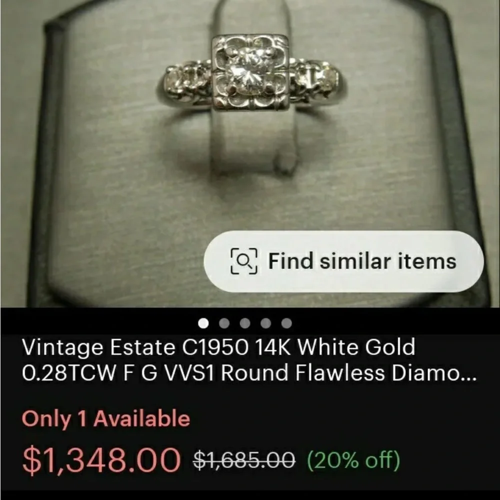 14kt gold Diamond ring size 7 - Picture 8 of 9